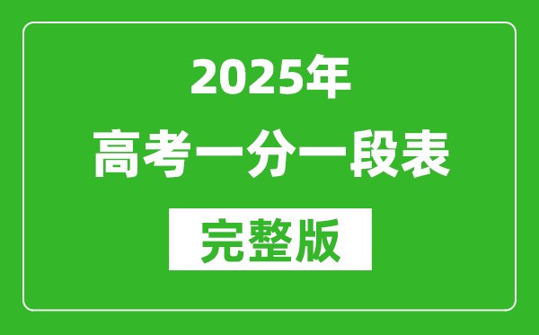 2025年全國高考一分一段表匯總（31省市完整版）