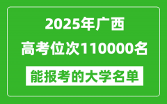 2025廣西高考位次110000名能報(bào)考什么大學(xué)？附能上大學(xué)名單