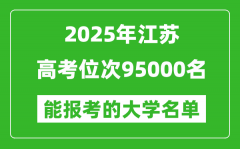 2025江蘇高考位次95000名能報考什么大學？附能上大學名單