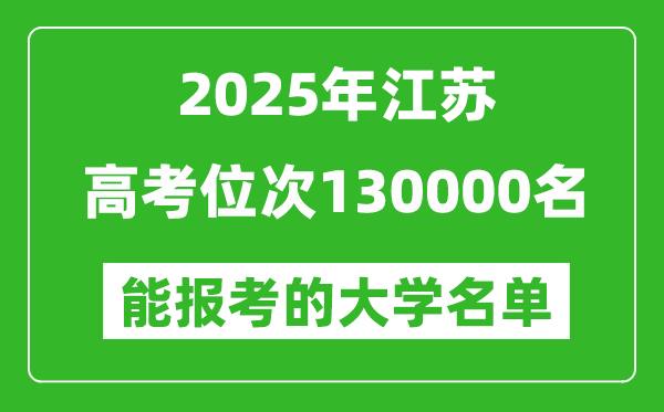 2025江蘇高考位次130000名能報考什么大學？附能上大學名單