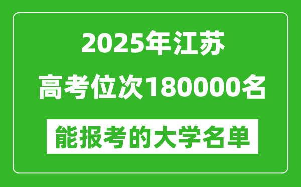 2025江蘇高考位次180000名能報考什么大學？附能上大學名單