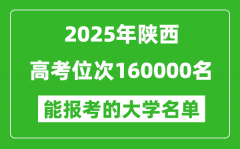2025陜西高考位次160000名能報(bào)考什么大學(xué)？附能上大學(xué)名單
