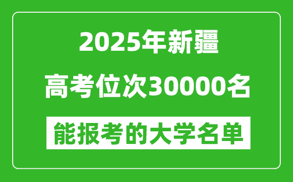 2025新疆高考位次30000名能報考什么大學？附能上大學名單