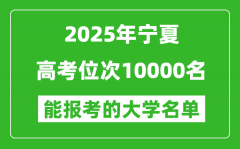2025寧夏高考位次10000名能報考什么大學？附能上大學名單