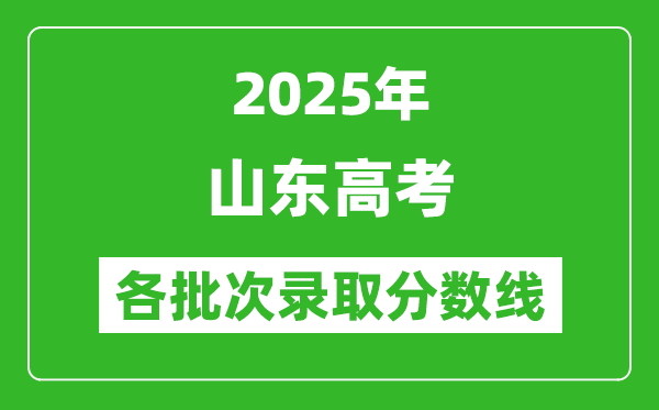 2025年山東高考各批次錄取分數(shù)線一覽表