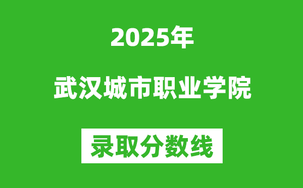 武漢城市職業(yè)學(xué)院2025年錄取分?jǐn)?shù)線（含2024歷年）