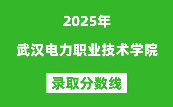 武漢電力職業技術學院2025年錄取分數線（含2024歷年）